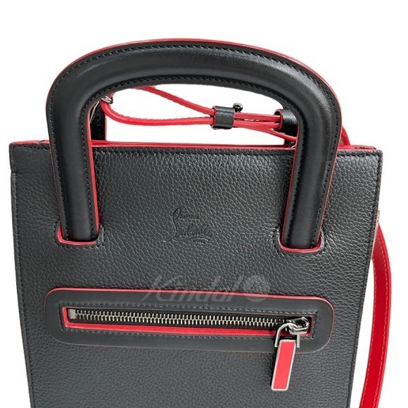 Christian Louboutin Trick Track 3way Studded Leather Clutch Bag Black - Picture 6 of 8